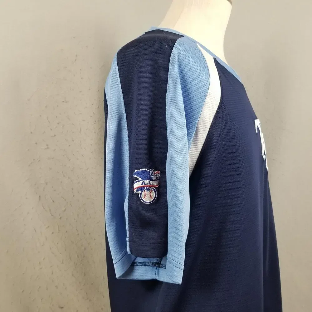 Tampa Bay Rays Jersey Shirt Mens Large Blue MLB Baseball‎ Majestic TB Logo